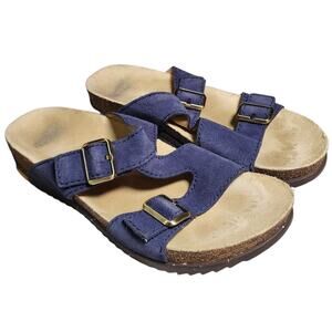 Dansko Dayna Platform Sandals Womens Size 10.5 Vibram Blue Boho Lugged Sole Y2K